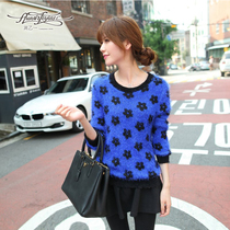 中国购物针织秋装衬衫领假两件套韩版<em>女款</em>套头