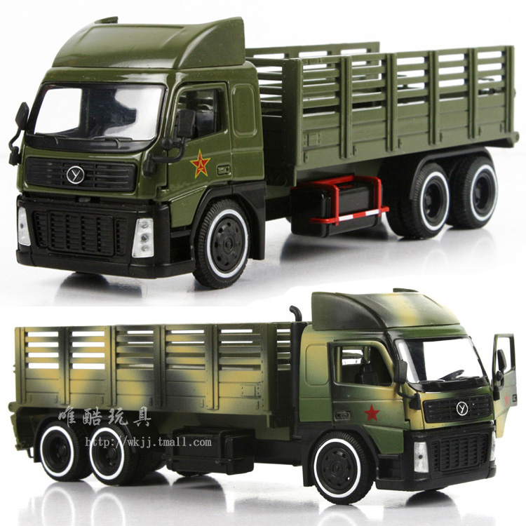 军用卡车 模型军用解放卡车 军车军卡 运输车 合金车模 回力玩具汽车