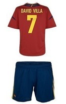 spain shirt 12-13 home kids/baby European Cup 7#DAVID VILLA 价格:65.00