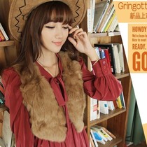 新2013新海宁貉子大毛领皮草背心 兔毛<em>编织</em>皮