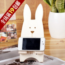可爱卡通动物造型木质手机座 创意iphone手机支架 小兔手机座 价格:11.50