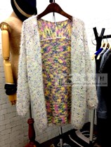 2013秋装新款品质女装韩版韩国东大门彩色点点长袖马海毛毛衣开衫 价格:65.00