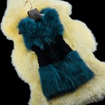 淘宝聚划算购物皮草包邮黑色<em>马甲女冬</em>长毛<em>马甲</em>