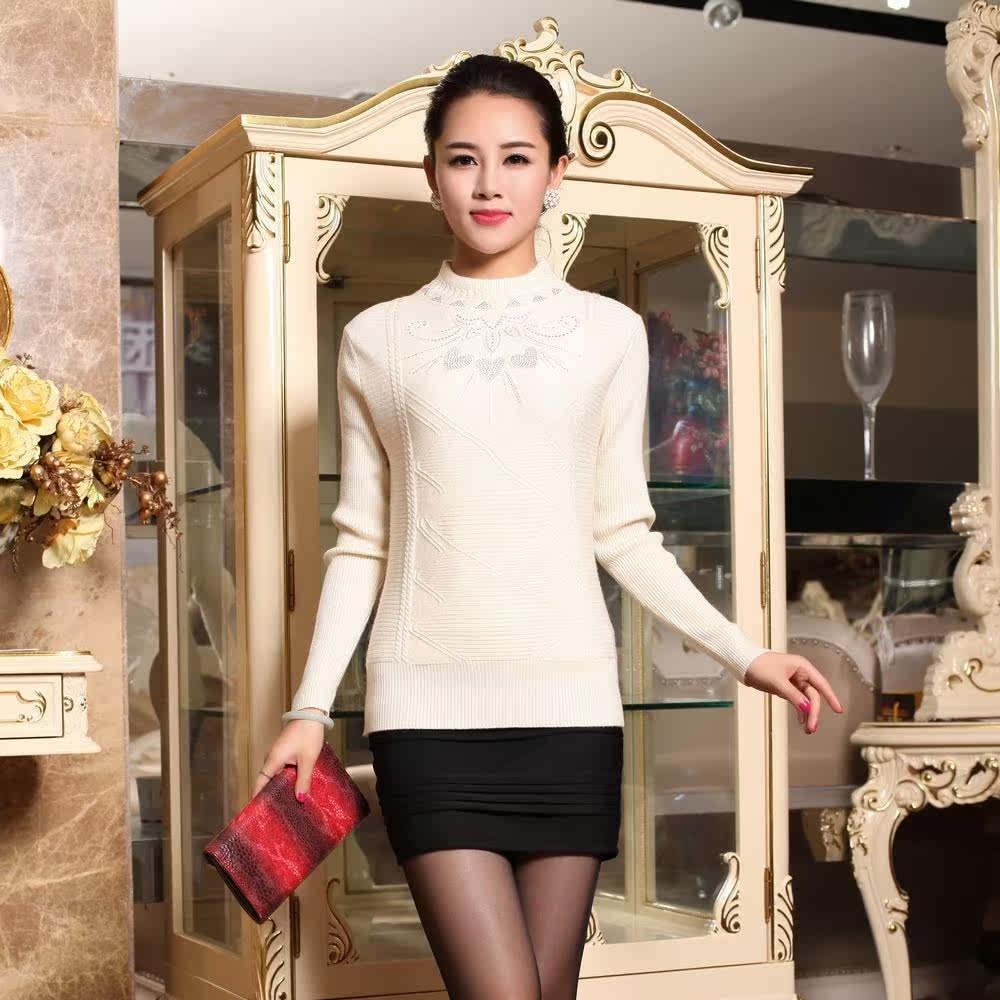 淘宝聚划算购物<em>羊绒</em>衫中老年女装<em>加厚开衫</em>秋冬