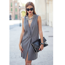 中国购物<em>马甲</em>夏款欧美韩版牛仔<em>马甲</em>复古做旧长