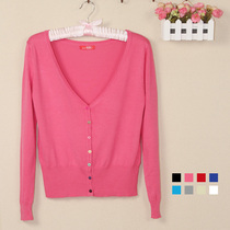 淘宝聚划算购物常规<em>春秋</em>新品 <em>韩版</em>女士<em>V领开衫</em>