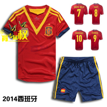 2013-14联合会杯世界杯极品刺绣SPAIN西班牙主场足球服套装 价格:38.00