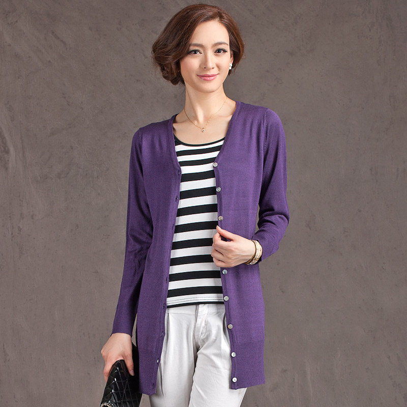 淘宝聚划算购物<em>开衫</em>秋装大码女装韩版中长不规