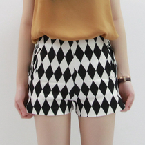 聚划算购物格子图案2013秋冬季新款女<em>黑白</em>格