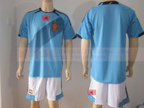 2012欧洲杯西班牙球衣 Spain12-13足球服队服训练服 客场蓝色套装 价格:85.00