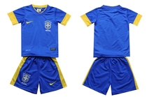 12-13 Brazil kids 巴西蓝色客场童装球衣 儿童可印号足球服套装 价格:85.00