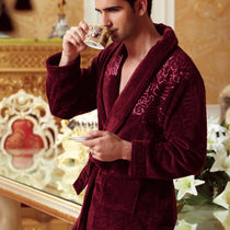 瑚绒睡衣睡袍法兰绒家居服浴袍春夏秋冬<em>纯棉</em>睡