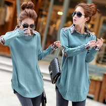 中国购物针织秋装新款 宽松<em>复古</em>韩版长款衬衣