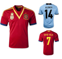 特价13/14赛季国家队西班牙球衣/主场足球服/队服Spain Jersey 价格:37.90