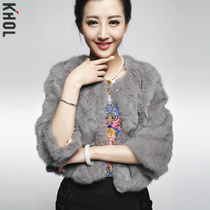 新2013新海宁貉子大毛领皮草背心 兔毛<em>编织</em>皮