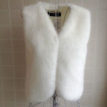 新2013新海宁貉子大毛领皮草背心 兔毛<em>编织</em>皮