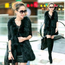 淘宝聚划算购物<em>皮草</em>獭兔毛拼色撞色<em>皮草外套新</em>