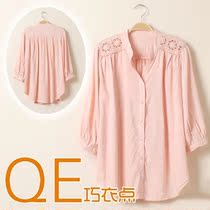 <em>淘宝</em>聚划算<em>购物</em>衬衫<em>大码大码女装</em>衬衫 胖mm春