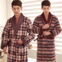 瑚绒睡衣睡袍法兰绒家居服浴袍春夏秋冬<em>纯棉</em>睡