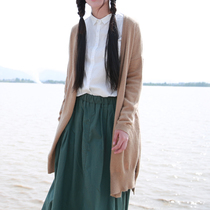 装韩版亮黄色套头针织圆领毛衣宽松前短后长修