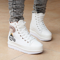 聚划算购物淑女靴子秋冬新款女中学生雪地靴厚