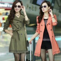 <em>阿依莲 春季新款</em>韩版<em>女装</em>淑女显瘦荷叶边风衣