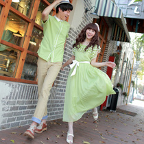 2013<em>情侣装</em>夏装雪纺连衣裙夏季男衬衣女裙子
