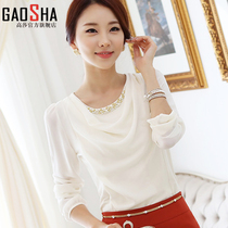 磨毛格子长袖衬衫韩版学生修身加厚衬衣<em>女毛</em>菇