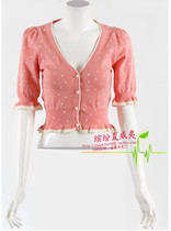 五分袖夏新款大码波点镂空花边甜美宽松<em>长款</em>衬