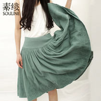 淘宝聚划算购物<em>长裙</em>半身小菇娘 2013秋必备半