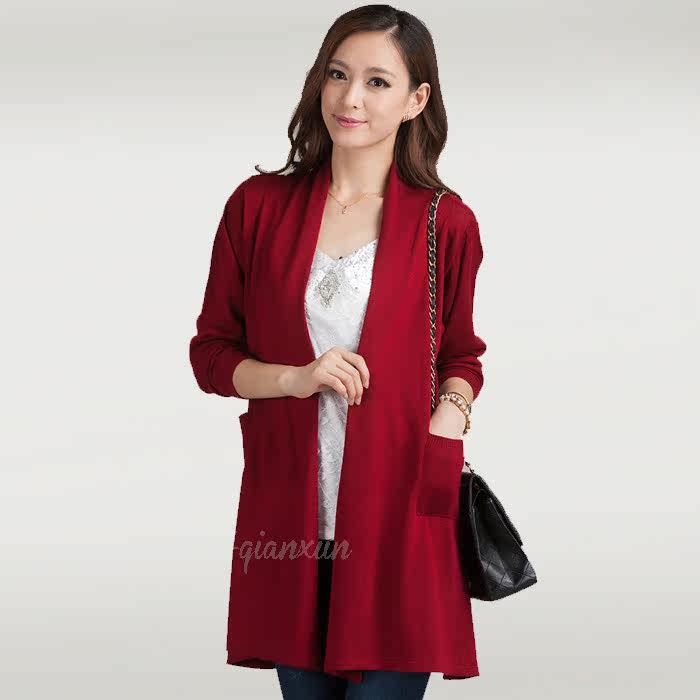 淘宝聚划算购物<em>开衫</em>OLANS 春夏<em>韩版</em>中长款针