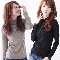 淘宝聚划算购物<em>高领</em>新款秋装 双层网纱打底衫