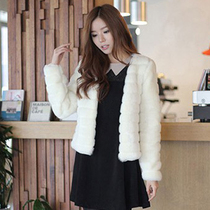 新2013新海宁貉子大毛领皮草背心 兔毛<em>编织</em>皮