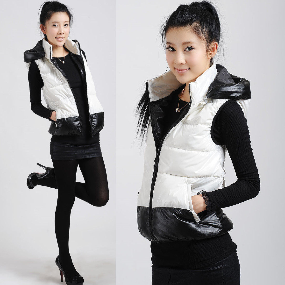 淘宝聚划算购物<em>马甲</em>秋冬韩版女装<em>连帽羽绒</em>棉马