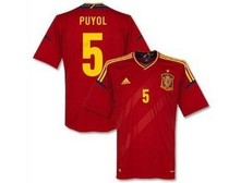 top thai quality spain shirt 12-13 home European Cup 5#PUYOL 价格:78.00