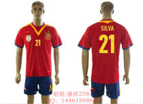 13-14 Spain #21 SILVA 西班牙队主场球衣 席尔瓦原版印号足球服 价格:88.00