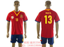 新款13-14 Spain #13 MATA 西班牙队主场球衣 马塔原版印号足球服 价格:88.00