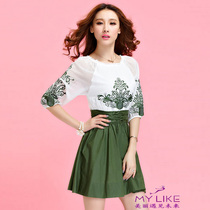 <em>淘宝</em>聚划算<em>购物</em>圆领中袖<em>春款女装新款</em>中袖韩版