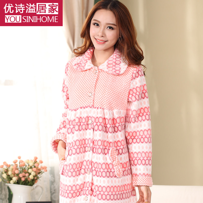 淘宝聚划算购物<em>睡袍</em>珊瑚绒<em>睡袍女士</em>秋<em>冬季</em>加厚