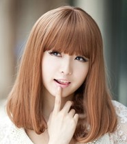 购物梨花星夜美假发 斜刘海中长卷发梨花头 发