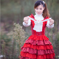 心洋装初秋新款娃娃大翻领LOLITA荷叶<em>花边</em>口