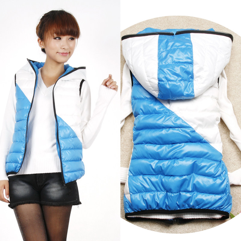 聚划算购物<em>马甲</em>秋冬韩版女装连帽<em>羽绒棉马甲</em>中