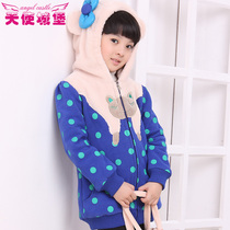 品牌童装 天使城堡 女童冬装中大童卫衣连帽圆点拉链衫TSC1903 价格:99.00