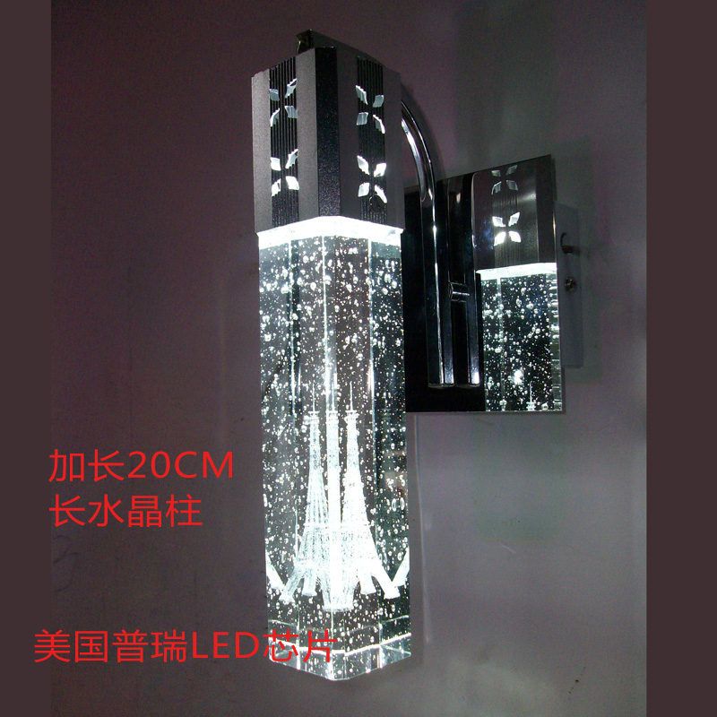 客厅水晶柱简约现代led水晶壁灯气泡水晶柱床头客厅壁灯汽泡柱镜前灯