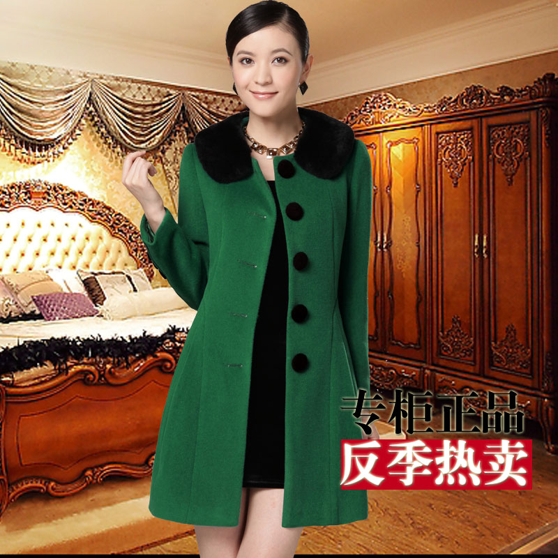 淘宝聚划算购物品牌大衣2013新款女装羊绒大