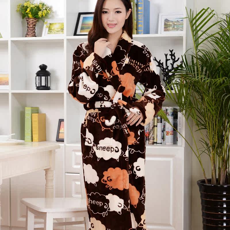 <em>睡袍</em>特价<em>珊瑚绒睡袍女</em> 可爱性感浴袍 胖MM家