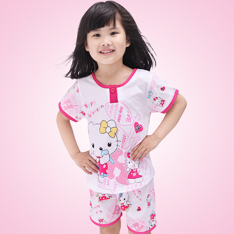 佳太子2013夏季新款 儿童睡衣<em>女童 纯棉套装</em> 短