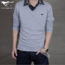 羊毛衫美特斯邦威立领<em>毛衣</em>男外套秋装加厚<em>开衫</em>