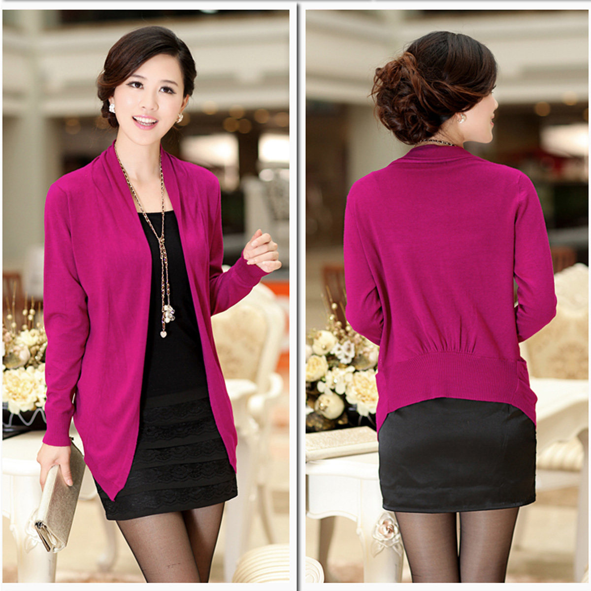 淘宝聚划算购物<em>开衫</em>OLANS 春夏<em>韩版</em>中长款针