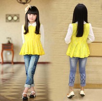 淘宝聚划算购物<em>女孩衬衫</em>2013女童秋装新款牛